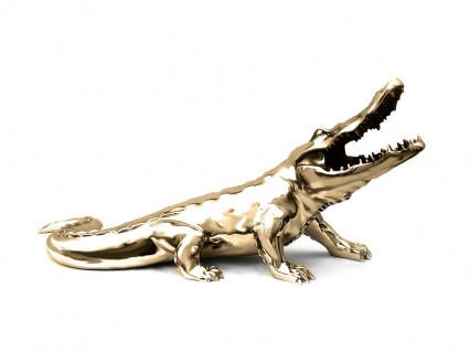 Crocodile-Résine chromée-70 cm/110 cm